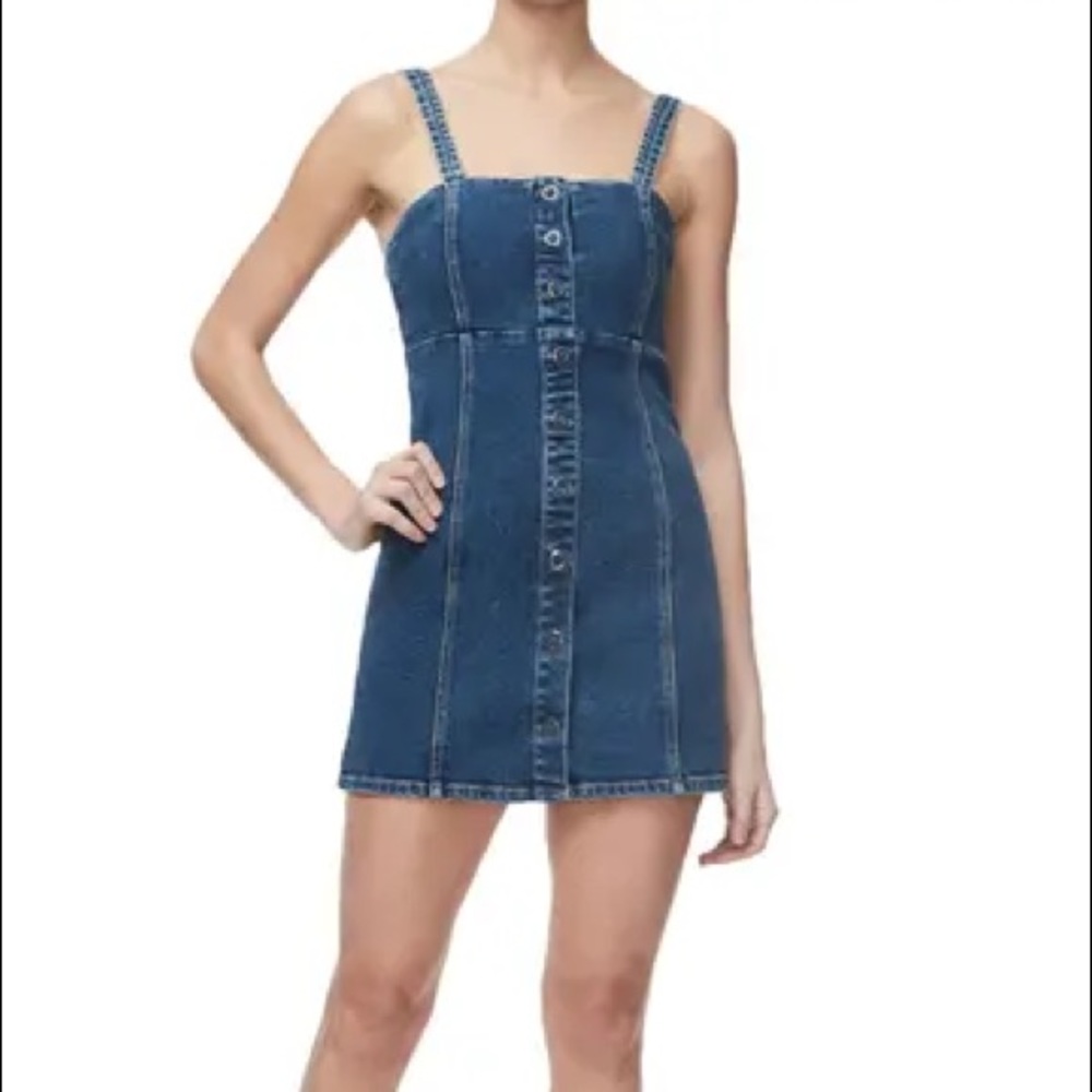 Good American The Snap To It mini Jean Dress